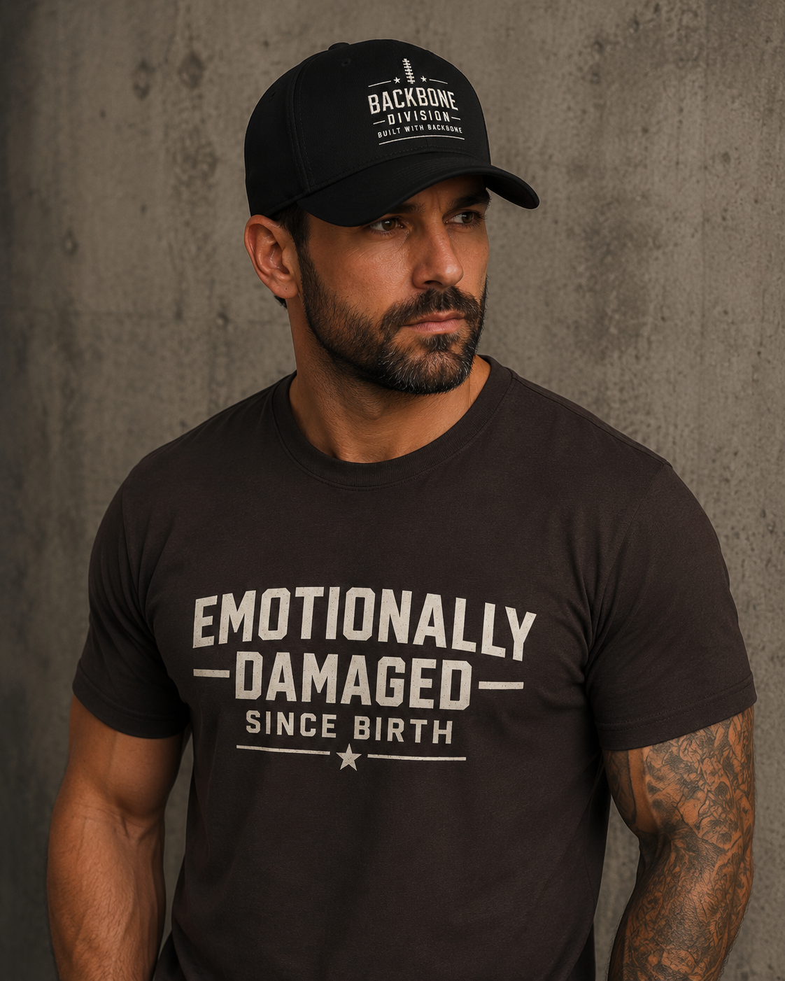Backbone Division 'Built With Backbone' Low Profile Baseball Cap — Vintage Distressed Logo Hat